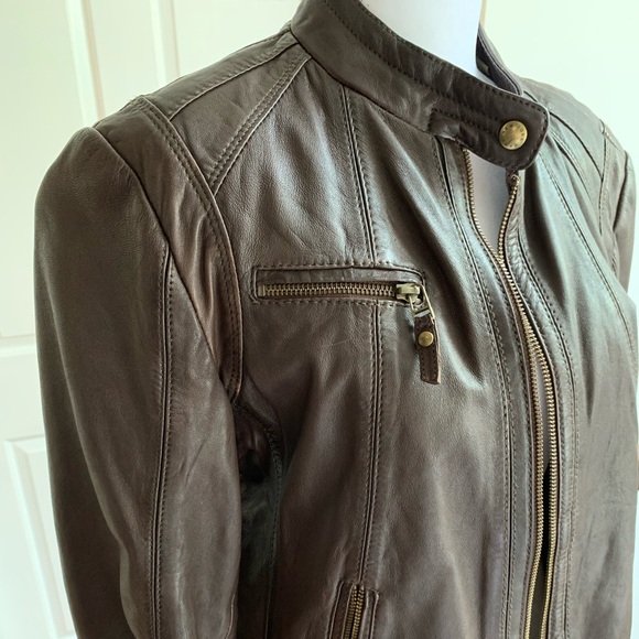 Brown leather Marc New York, Andrew Marc jacket - Picture 2 of 5